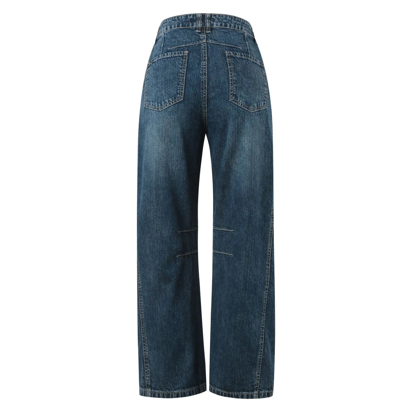 Women's Mid Rise Barrel Jeans For Women Wide Leg Mid Waist Cropped Denim Pants Baggy Boyfriend Jeans With Pockets New Wash