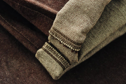 Saucezhan Men Jeans Brown Jeans Men Jeans Trousers  Selvedge Denim Jeans for Men Taper Fit Mens Jeans vintage 13.8 Oz