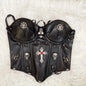 y2k crop top Skull Tank Tops Rivets Tank Tops Cross Tops harajuku fashion y2k top Gothic Tank Tops bustier Tops Punk Tank Tops