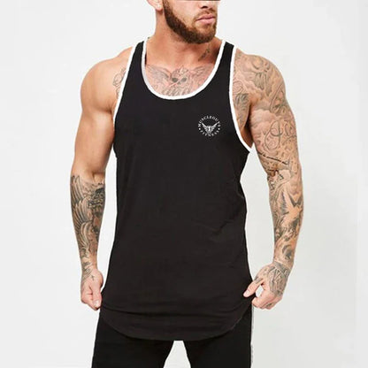 Gym Bodybuilding Sports T-shirt Workout Muscle Vest Fitness Cotton Breathable Sleeveless T-shirt Men Training Tank Tops