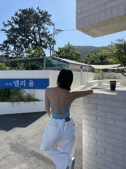 Korean Ins Retro Versatile High Waist Women's Straight Leg Jeans Summer New Fashion Loose Drawstring Design Women Wide Leg Jeans