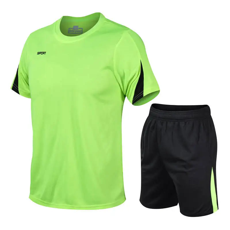 2 Piece Men's Quick Dry Gym Fitness Badminton Sports Suit Clothes Running Jogging Sportswear Workout Workout Set Sportswear