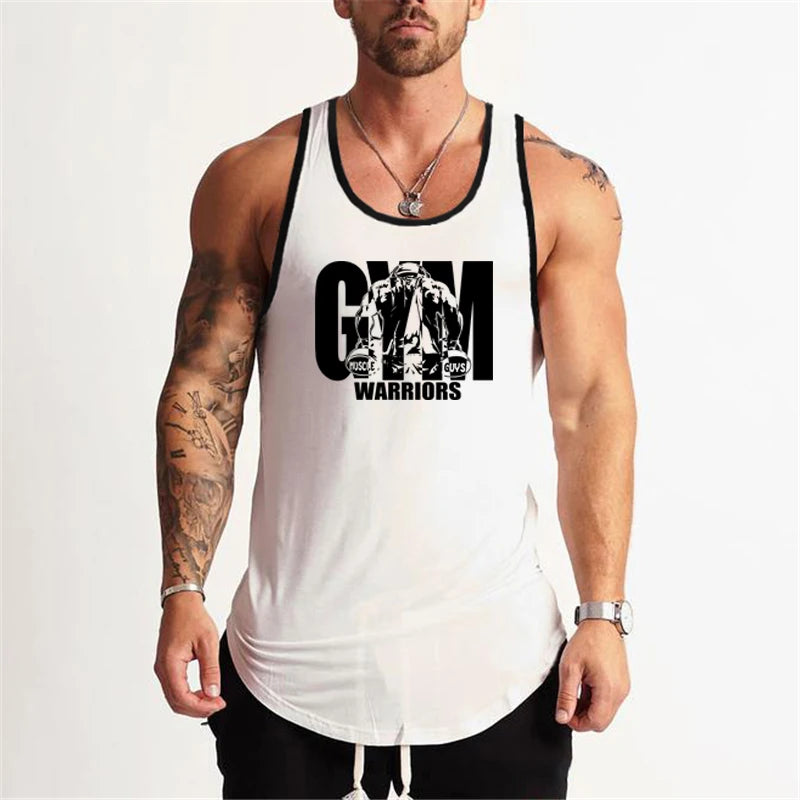Gym Bodybuilding Workout Muscle  Breathable Sleeveless T-Shirts Mens Fitness Running Tank Tops Summer Cool Cotton Sport Singlets