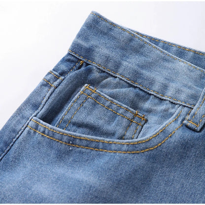 Casual Straight Jeans Women High Waisted Washed Skinny Ripped Slim Denim Pants 2025 Autumn Fashion Trend Commute Lady Trousers