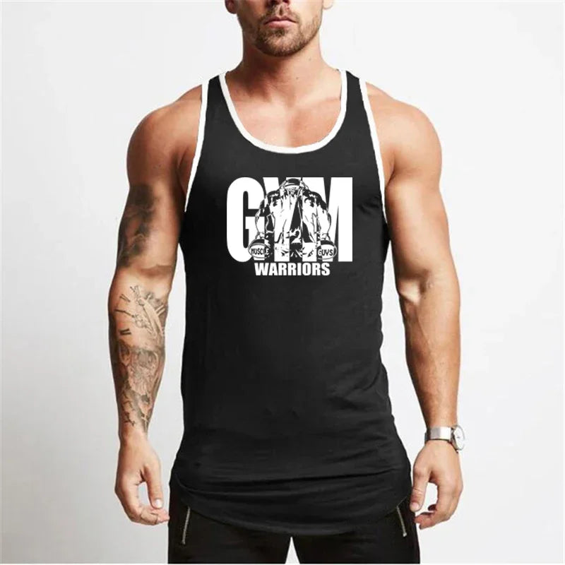 Gym Bodybuilding Workout Muscle  Breathable Sleeveless T-Shirts Mens Fitness Running Tank Tops Summer Cool Cotton Sport Singlets