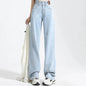 Female High Waist Wide Leg Jeans Women Y2k Denim Straight Leg Pants Girls Smoke Gray Retro Blue Light Blue Water Gray Trousers