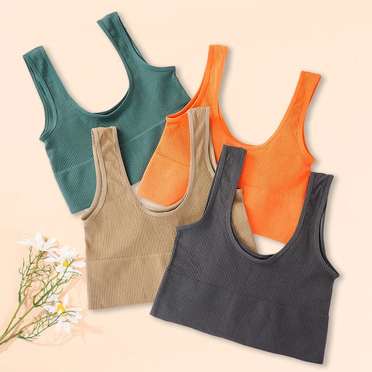 Women Tank Tops Streetwear Push Up Cropped Top for Female Padless Bralette Sexy Backless Lingerie Fashion Solid Camisole Girl