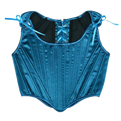 Corset Tops for Women Renaissance Boned Overbust Bustier Corset Top