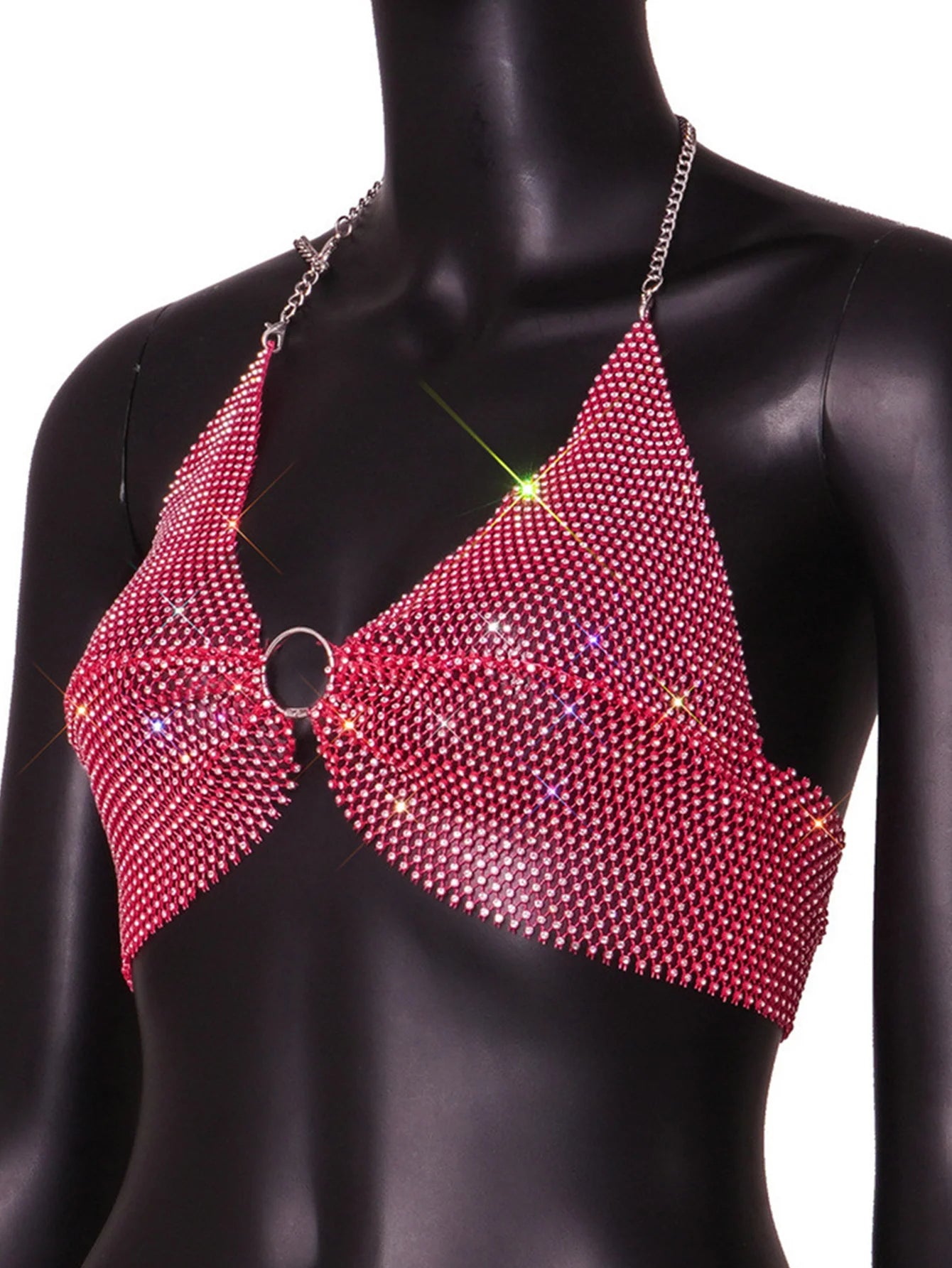 Sexy black White Summer crop top women festival Beach club outfits Party tank top t shirt woman Halter Rhinestones tops topy Hot