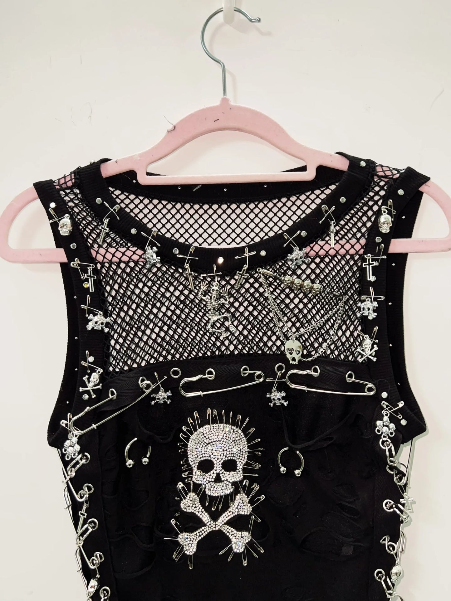 Cross Tank Tops y2k clothes y2k crop top Gothic Tank Tops Punk  Tops harajuku fashionSkull Tank Tops bustier top gothic clothes