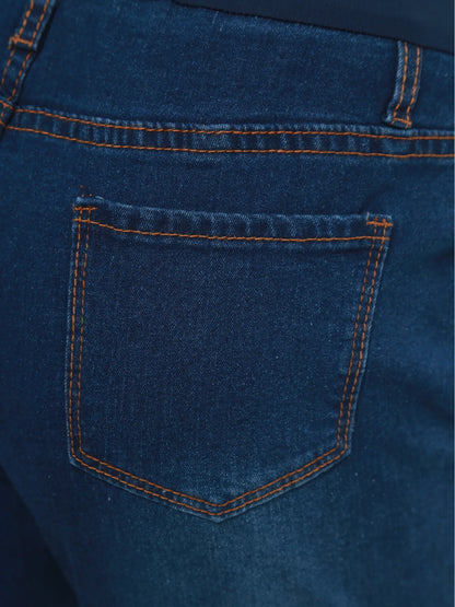 Pregnant Women High Waist Support Belly Jeans Maternity Hip Lifting Elastic Denim Pants Daily Work Wear Streetwear Loungewear