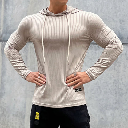 Gym Fitness T-shirt Men Casual Long Sleeve Skinny Shirt Male Bodybuilding Tees Tops Running Sports Quick Dry Training Clothing
