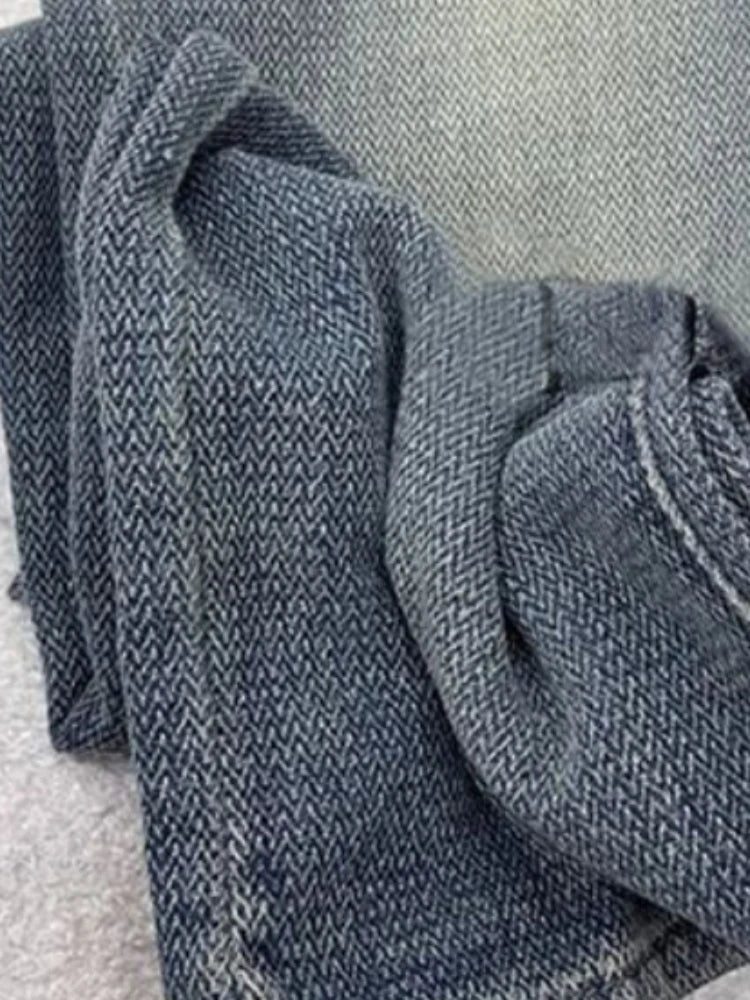 Wide Leg Jeans Women Plus Velvet Thicker Warm Vintage High Waist Casual Autumn Winter Streetwear Fashion Teens Personality Ins