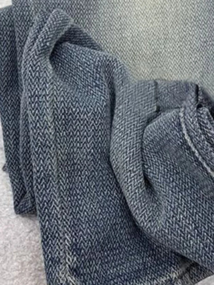 Wide Leg Jeans Women Plus Velvet Thicker Warm Vintage High Waist Casual Autumn Winter Streetwear Fashion Teens Personality Ins