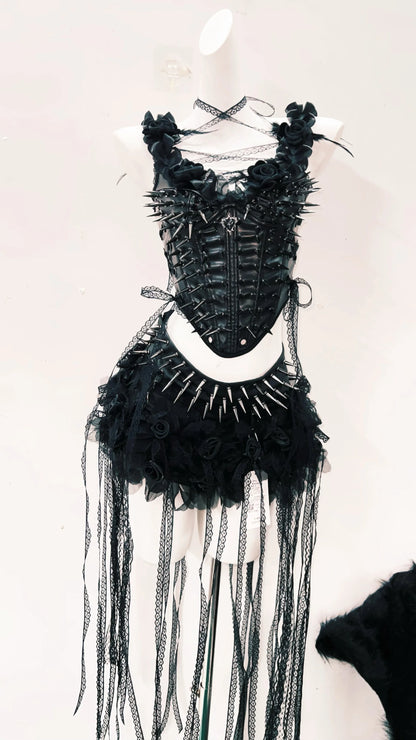 Gothic Tank Tops Punk Tops y2k clothes y2k crop top gothic clothes LaceTank Tops rivet Tank Tops CrossTank Tops harajuku Tops