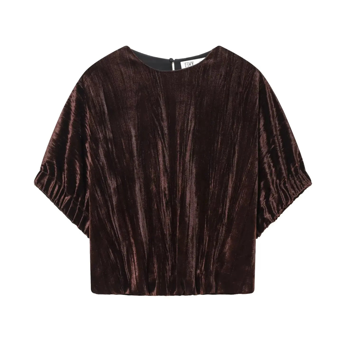 Women Top 2025 New Fashion Velvet Elegant Vest Tops For Women Short Sleeve Commuting Personality Short Top Casual Waistcoat