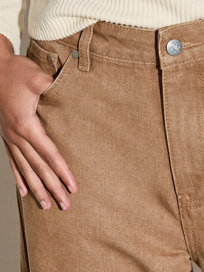 European style  American retro  high waisted wide leg jeans for women  new style for spring summer 2025  loose and slimming effe