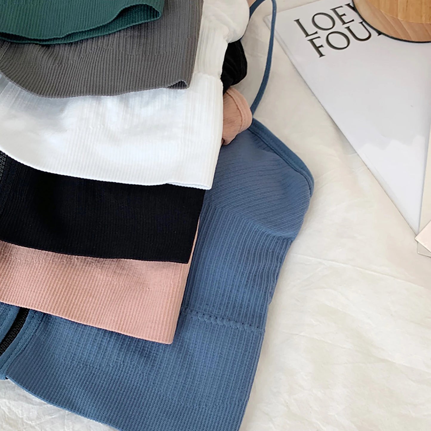 HELIAR Ziper Fly Crop Tops Wish Padded Underwear Tube Tops Women Cottons Crop Tops Basic Tops Women Basic Crop Tops 2025 Summer