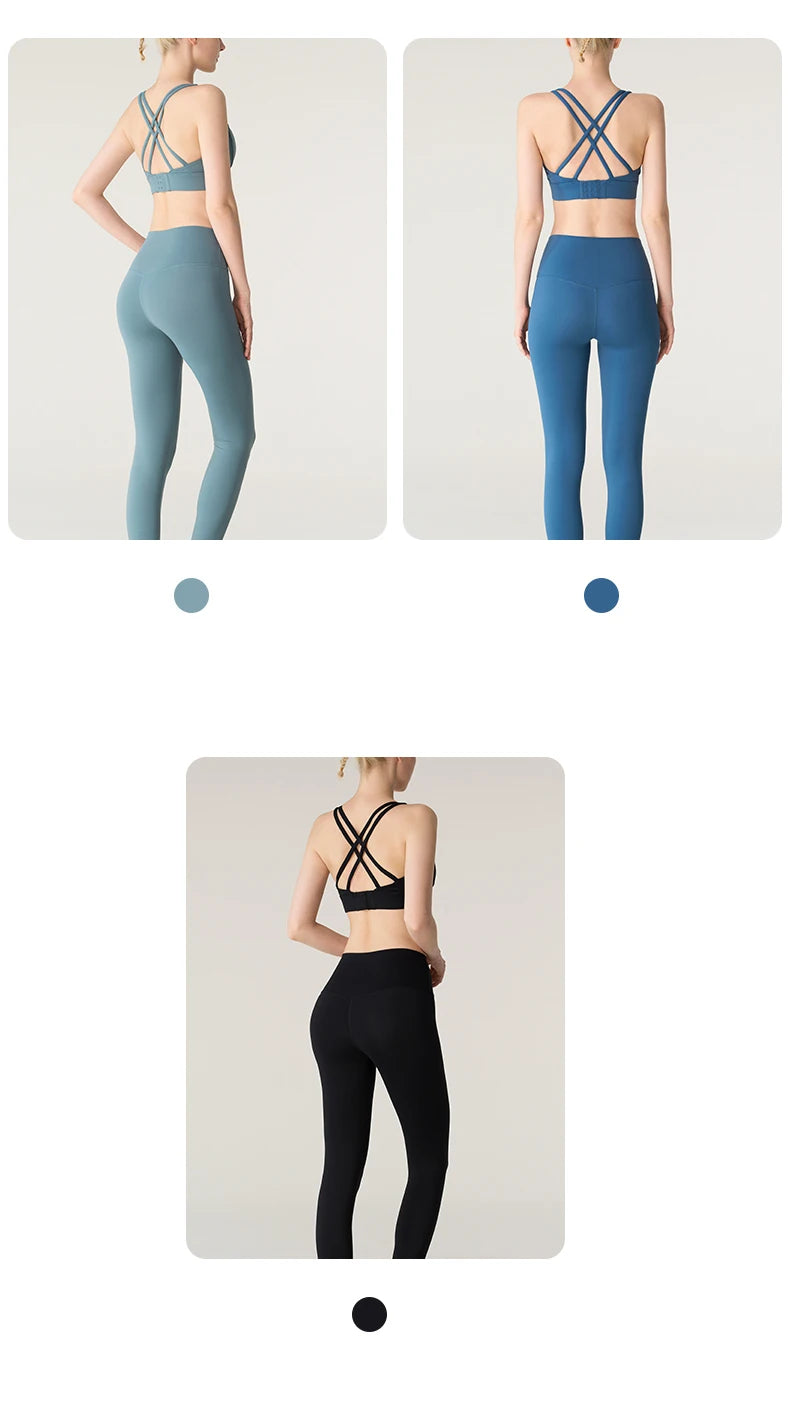 2 Piece Yoga Clothes Women's Tracksuit Athletic Wear Pilates Fitness Suit Gym Workout Push Up Clothes Sports Bra Leggings Suit