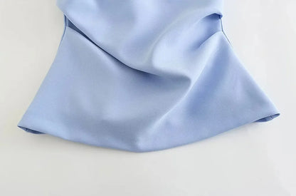 Strapless Draped Bustier Tops for Women, Straight Neck, Back Zipper, Female Camis, Fashion