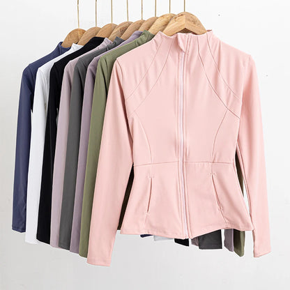 Yoga Clothes Windbreaker Women's Autumn Winter Professional Sports Jogging Cycling Long-sleeved Fitness Running Shirts Tops Gym