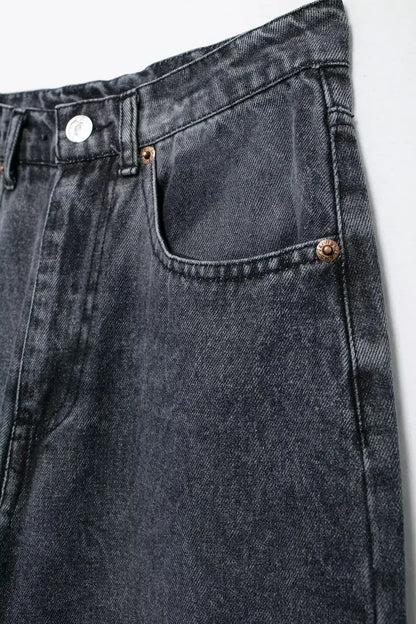 Women 2025 Autumn New Fashion Ripped Loose Jeans Vintage Pocket Casual Chic Female Denim Pants