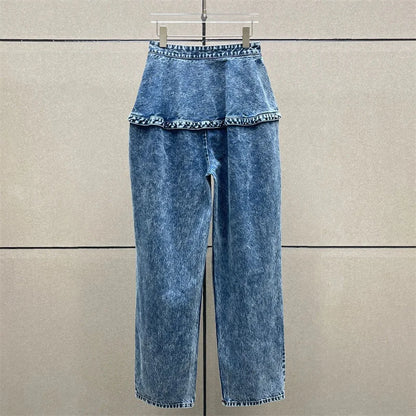 Women's jeans New retro washed women's pants for summer 2025 y2k pure cotton straight leg pants Low waist loose wide leg pants