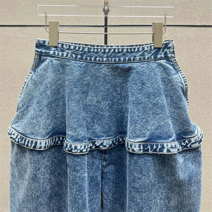 Women's jeans New retro washed women's pants for summer 2025 y2k pure cotton straight leg pants Low waist loose wide leg pants