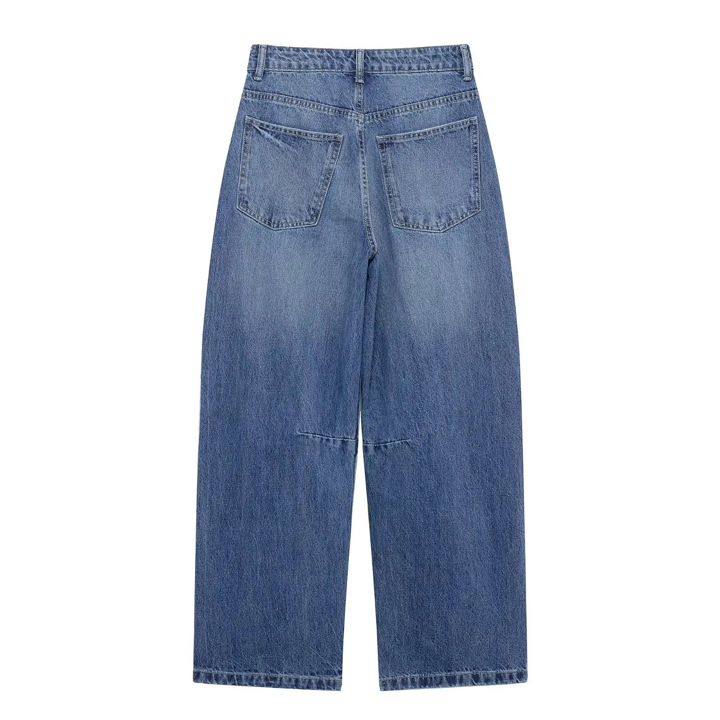 RARA Women's Straight Cut Jeans with Traditional Five Pocket Design Button Fly and Stitched Detailing for Casual Outfits