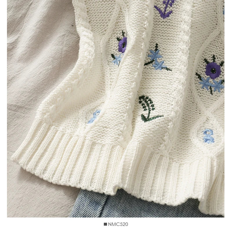 HELIAR Women Flower Embroidery Knitted Crop Tops Women Casual Tube Tops Casual Ribbed Cute Tops Crop Tops Women 2024 Summer