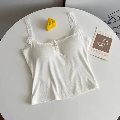 Women's Cropped Top Sexy Lace Woman Clothing Girls Tank Top Sleeveless T-Shirt Vest Female Camisole With Cups Tube Tops Bra Sale