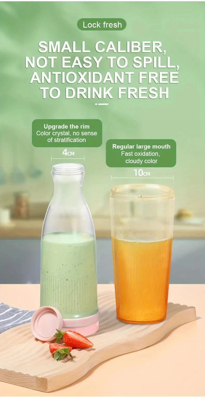 Electric Juicer Cup 6 Blades Blender Milkshake Machine USB Portable Fruit Milk Mixing Tool Mini Fresh Juice Blender Sport