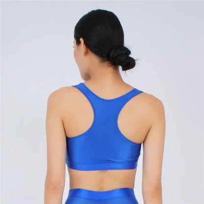 Women's Yoga Fitness Tops Sexy Candy Color UltraShort Crop Fashion Vest V Neck Oil Glossy Silky Smooth Elastic Tight Tanks Tees