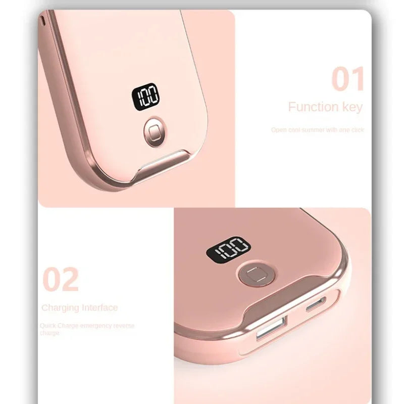 Xiaomi 2025 Folding Handheld Fan 3000mah USB Charging Digital Display Outdoor Mini Neck Hanging For Sport Outdoor