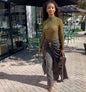 WTHT New Trendy Women Wrinkled Burr Edge Design Straight Jeans 2025 Winter Fashion High Waist Casual Denim Pants Female 1LS2770