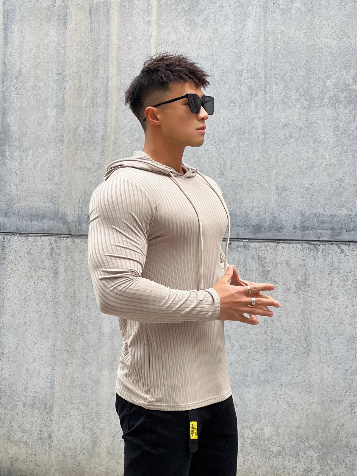 Gym Fitness T-shirt Men Casual Long Sleeve Skinny Shirt Male Bodybuilding Tees Tops Running Sports Quick Dry Training Clothing