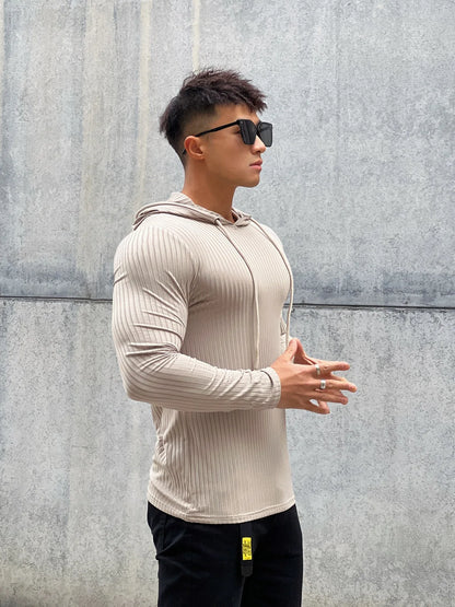 Gym Fitness T-shirt Men Casual Long Sleeve Skinny Shirt Male Bodybuilding Tees Tops Running Sports Quick Dry Training Clothing