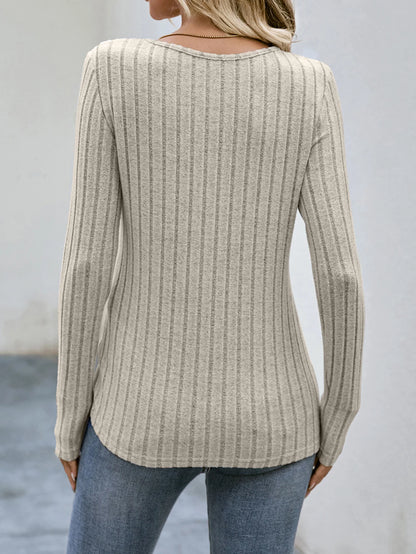 Women's Clothing Western Tops 2024 hot autumn new waist cinched round neck tight long sleeved top Europe America T-Shirts Tees