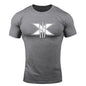 Men's Gym Fitness Clothing Man Cotton Sports Short Sleeve T-shirt Running Training Slim Printed Shirt Sweatshirt Casual Tops