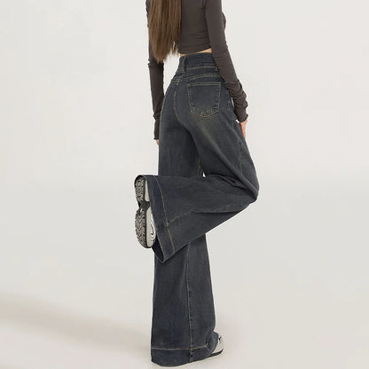 Wide Leg Jeans For Women In Spring And Autumn New High Waisted Loose Floor Jeans
