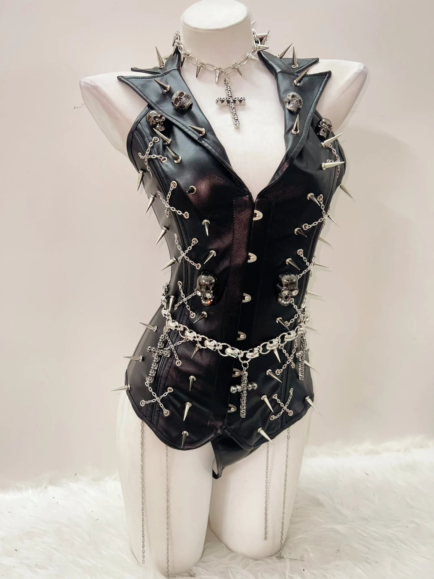 Skull Tank Tops Rivets  tops Cross Tank Tops y2k clothes y2k crop top Gothic Tank Tops Punk Tank Tops sexy top harajuku fashion