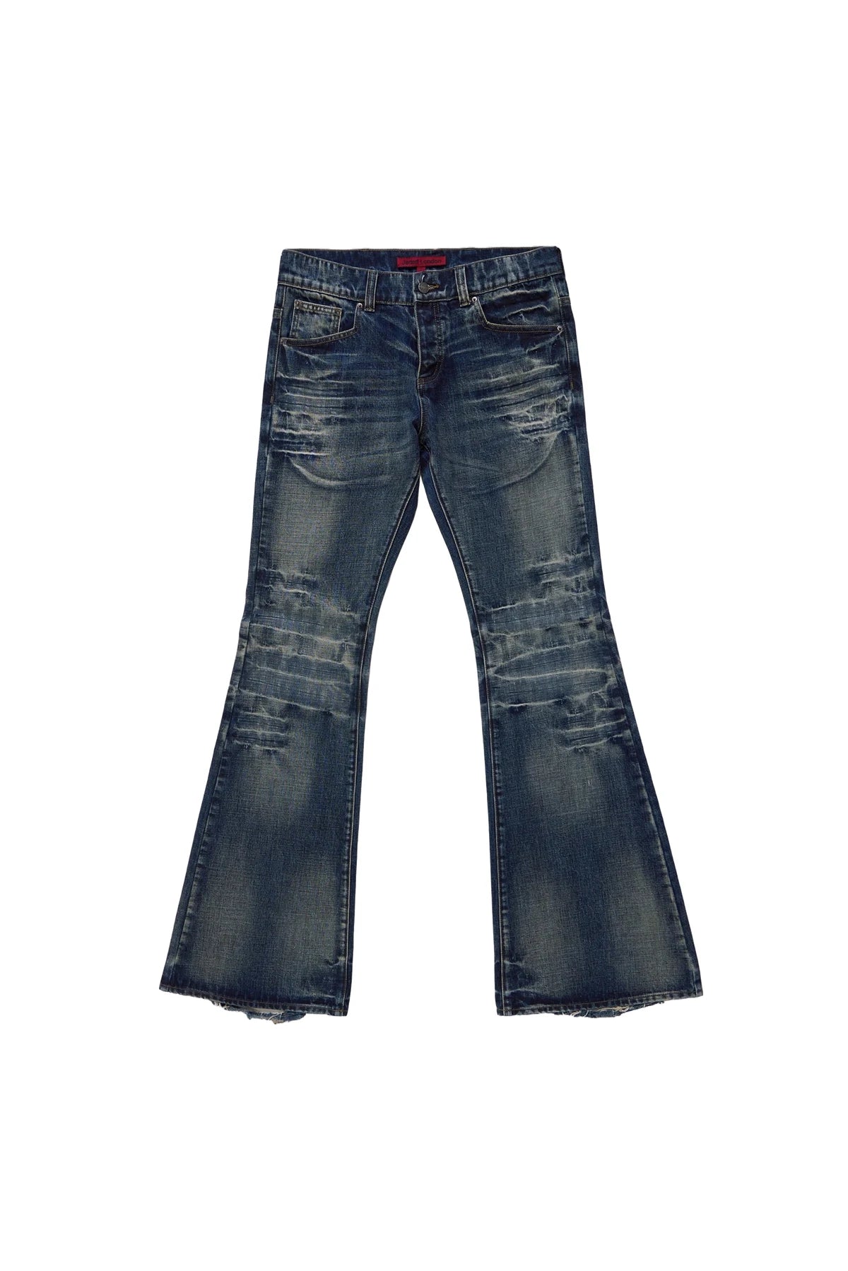 Y2K Mid Blue Flared Jeans Vintage Washed Men Women Bootcut Jeans Gothic High Street Unisex Streetwear Retro Baggy wide leg Pants