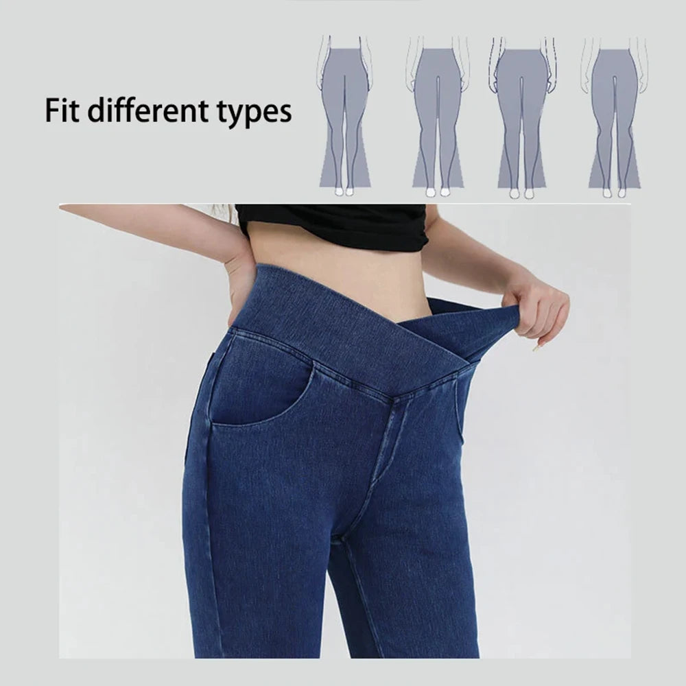 Casual Jeans Womens Activewear Women Bell Bottom Pants High Waist Yoga Flare Leggings 4 Way Stretch Denim Fitness Workout Sports
