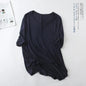 Fashion Tops Tees 2025 Summer T-shirt Women Half-Sleeve Solid Loose Shirt V-neck Oversize Basic Top Shirts for Women Casual