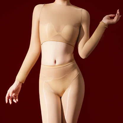 Women's 5D Ultrathin Crop Tops Elastic Shaping Oil Shiny Sheer See Through T-shirts Woman Clothing Summer Shirts Yoga Tops