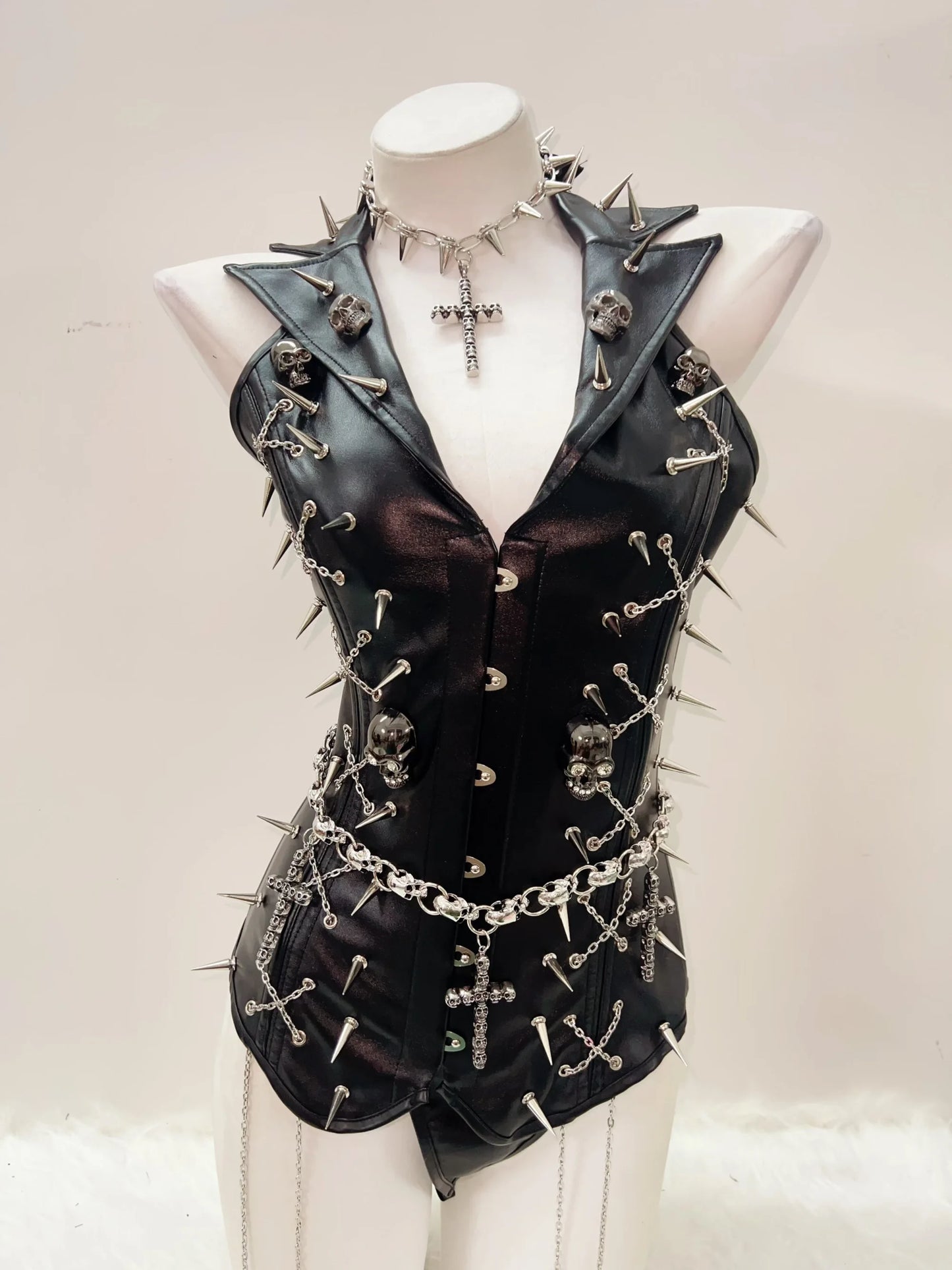 Skull Tank Tops Rivets  tops Cross Tank Tops y2k clothes y2k crop top Gothic Tank Tops Punk Tank Tops sexy top harajuku fashion