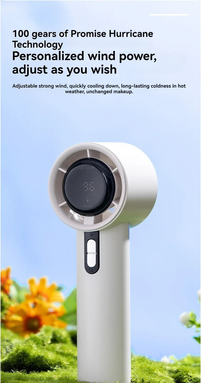 Xiaomi 2025 Handheld high-speed fan USB charging mini portable 100 speed turbo violent small fan 3000mAh For Sport
