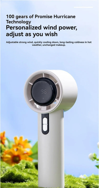 Xiaomi 2025 Handheld high-speed fan USB charging mini portable 100 speed turbo violent small fan 3000mAh For Sport