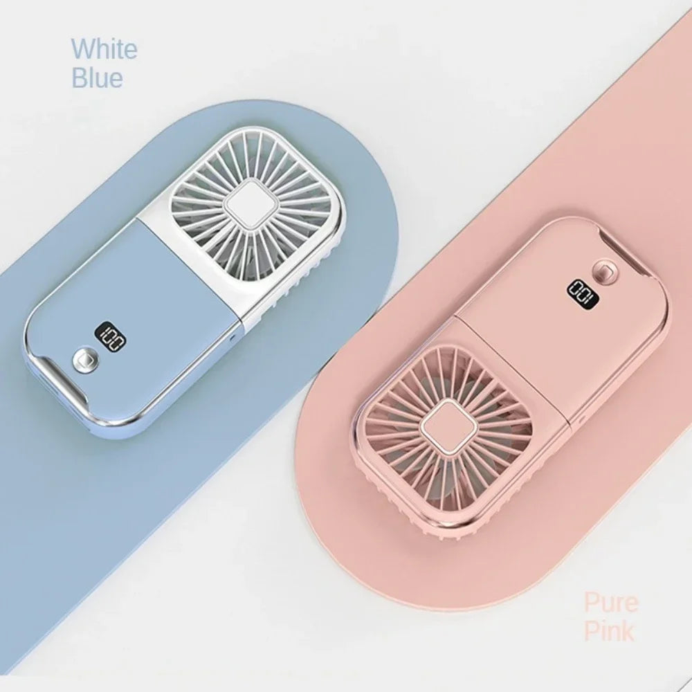 Xiaomi 2025 Folding Handheld Fan 3000mah USB Charging Digital Display Outdoor Mini Neck Hanging For Sport Outdoor