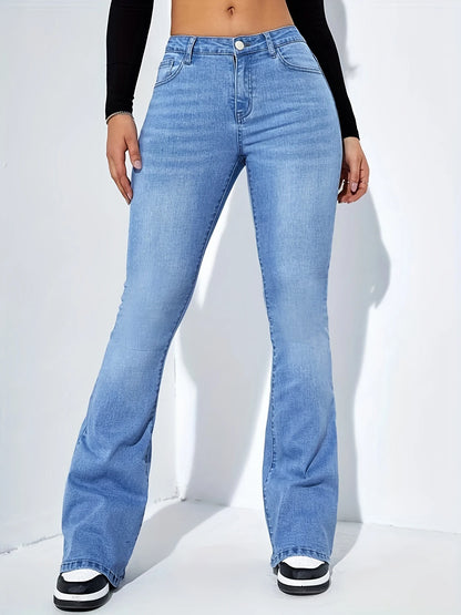 Women's jeans high waist stretch comfortable flared pants Denim pants